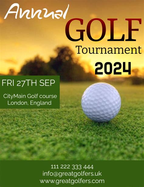 Annual Golf Tournament Flyer Design Template in .